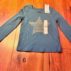 Cat & Jack Teal Star Long Sleeve Shirt 4t